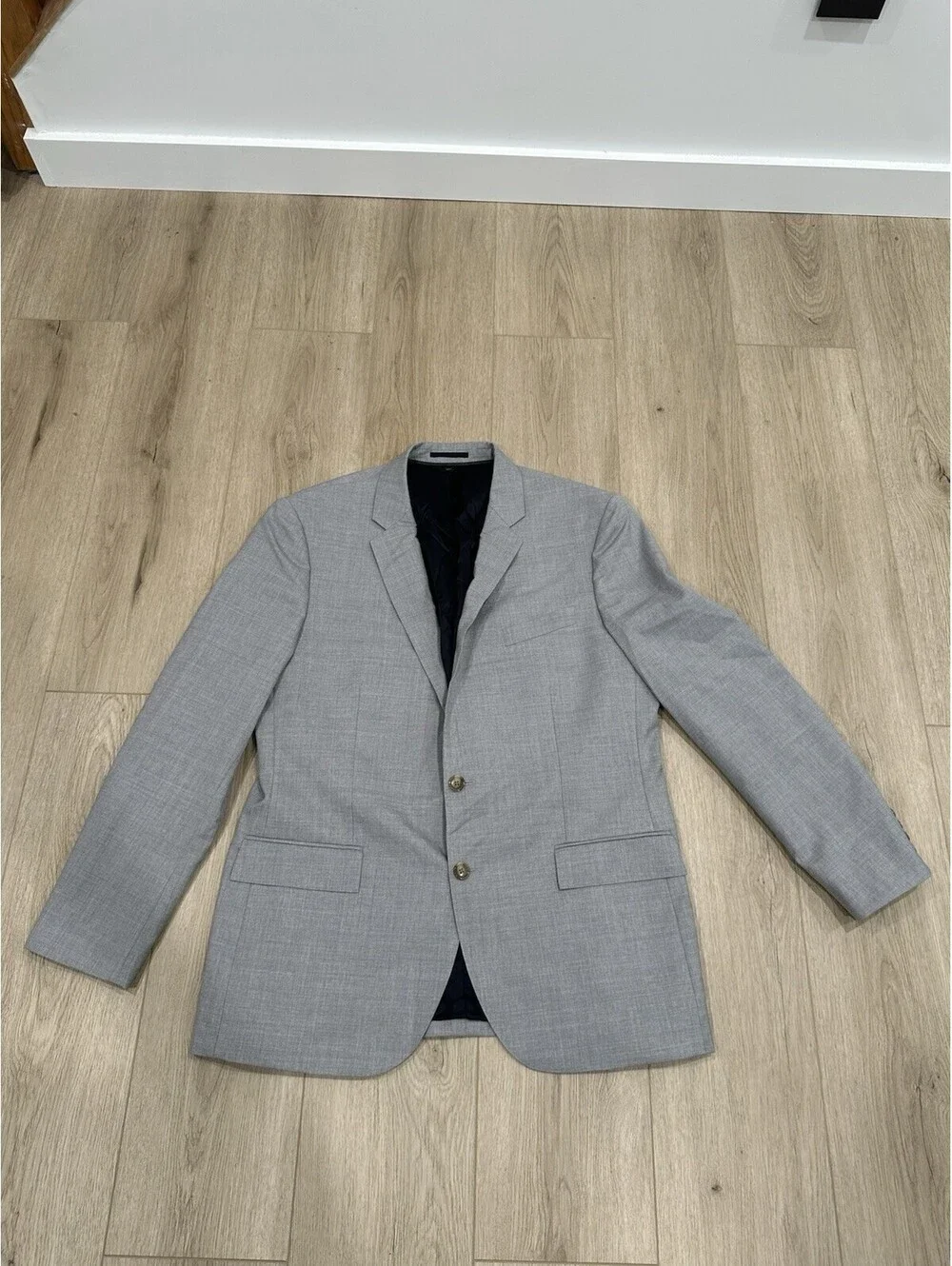 J. Crew Ludlow Blazer Suit Jacket Mens Size 44R Grey Wool Super 120’s Loro Piana